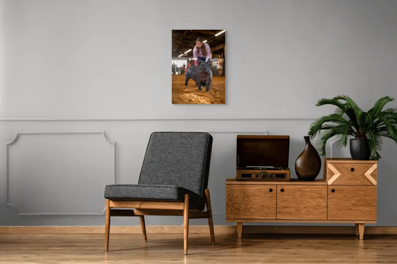 Tablou Canvas, "Tânără cu porc la expoziție agricolă", 50 x 70 cm – poza 8