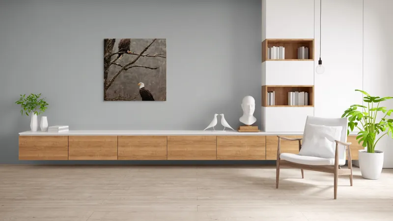 Tablou Canvas, "Vulturi semeți pe ramura uscată", Acvilă, Ramură, Copac, Natură, Cer, Pădure, Frunze, Frig, Vânt, Penaj, 100 x 100 cm – poza 8