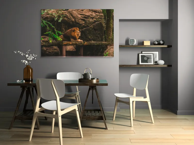 Tablou Canvas, "Regele leu în habitatul său natural", Majestic, Regal, Powerful, Serene, Observant, Natural, Kingly, Relaxed, 150 x 100 cm – poza 5