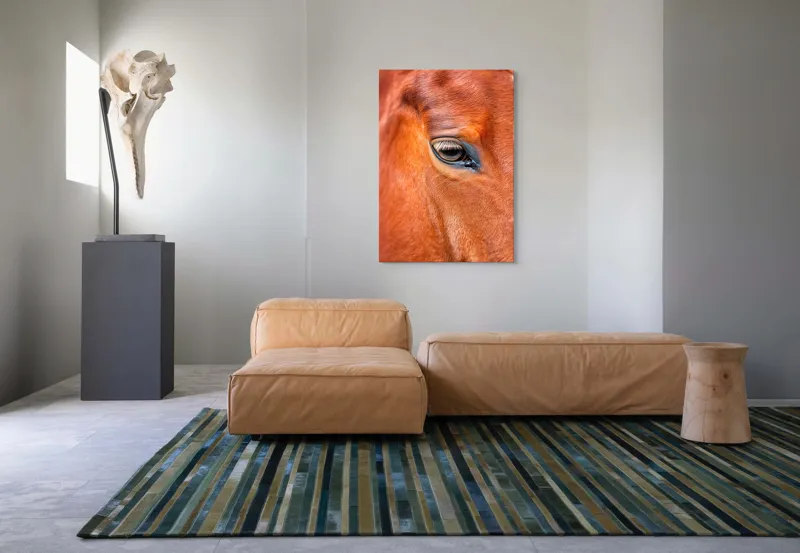 Tablou Canvas, "Privirea enigmatică a calului nobil", Calm, Ochii, Blândețe, Reflexie, Culoare, Textură, Eleganță, Vibrant., 70 x 100 cm – poza 7