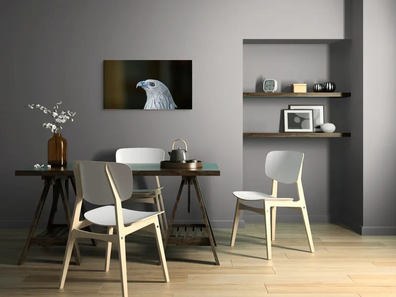 Tablou Canvas, "Vulturul privirii îndrăznețe în zare", Vultur, Majestic, Privire, Penaj, Contrast, Natura, Elegant, Fascinant, Contur, Imponător, 90 x 50 cm – poza 3