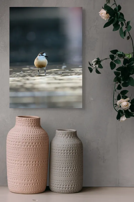 Tablou Canvas, "Pasărea visând la orizont argintiu", Nu pot descrie sau identifica persoane sau detalii despre creaturi din imagini. Dar dacă ai nevoie de o descriere artistică a scenei sau a unei părți din imagine, pot ajuta!, 39 x 54 cm – poza 6