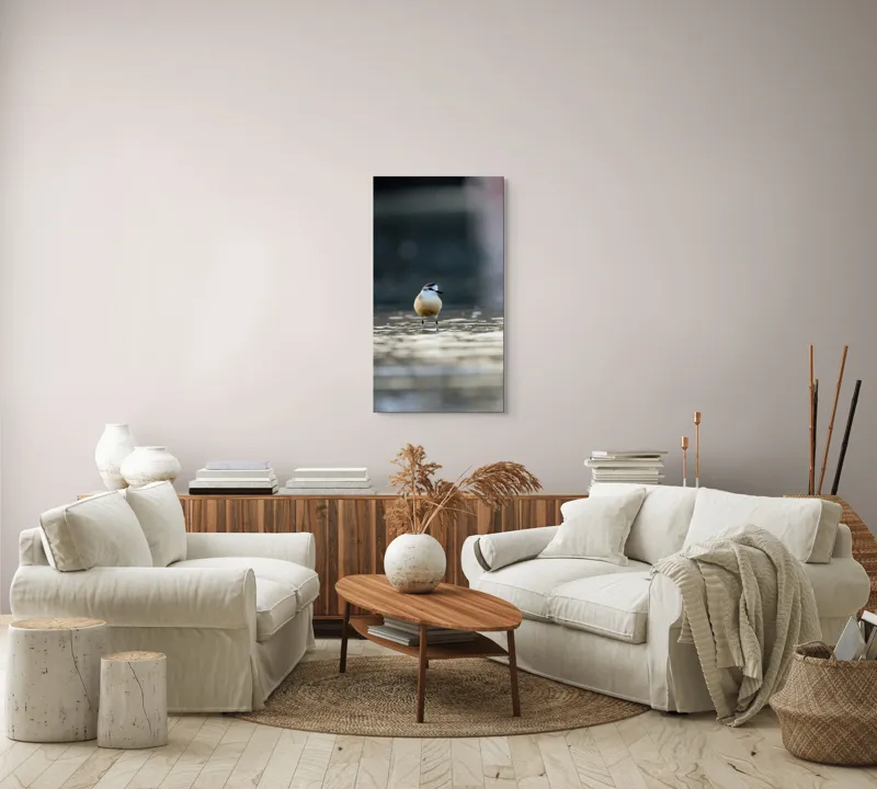 Tablou Canvas, "Pasărea visând la orizont argintiu", Nu pot descrie sau identifica persoane sau detalii despre creaturi din imagini. Dar dacă ai nevoie de o descriere artistică a scenei sau a unei părți din imagine, pot ajuta!, 50 x 90 cm – poza 7