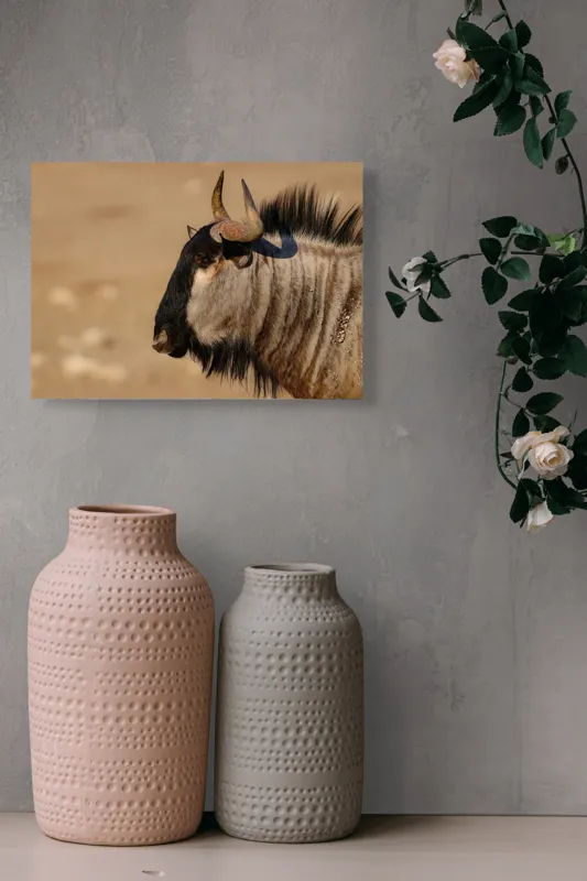 Tablou Canvas, "Gnu în lumina dimineții africane", Nu pot să identific sau să clasific animale din imagini., 54 x 39 cm – poza 8