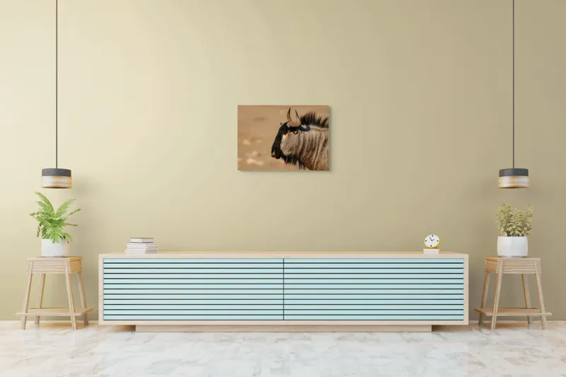 Tablou Canvas, "Gnu în lumina dimineții africane", Nu pot să identific sau să clasific animale din imagini., 70 x 50 cm – poza 7