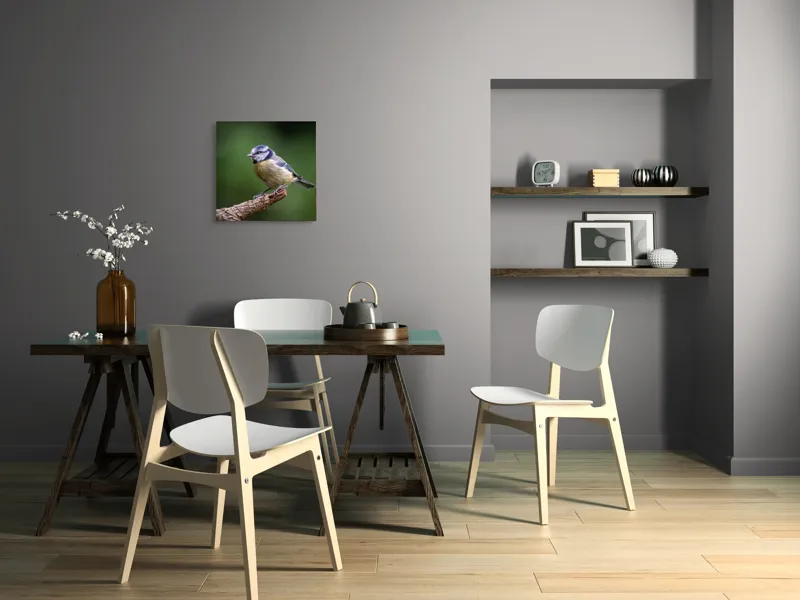 Tablou Canvas, "Nu știu cine este în imagine.", Pasăre, Crenguță, Penaj, Verde, Ochi, Aripă, Natură, Bărbie, Albastru, Galben, 50 x 50 cm – poza 8