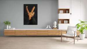 Tablou Canvas, "Capra neagră în lumina apusului", 100 x 150 cm – poza 8