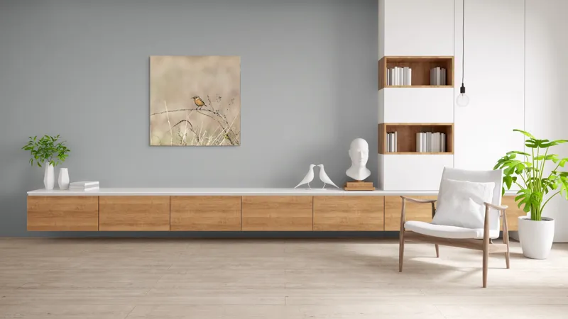 Tablou Canvas, "Pasărea pe o crenguță uscată", Păsăre, Ramură, Natural, Arid, Peisaj, Fragilitate, Subtilitate, Observație, 100 x 100 cm – poza 8
