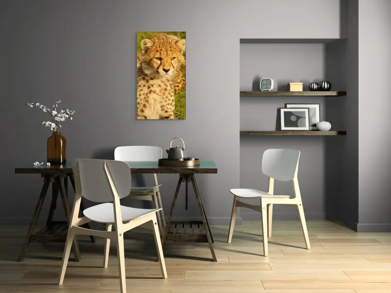 Tablou Canvas, "Pui de ghepard sub soarele amiezii", Nu știu cine este în imagine., 50 x 90 cm – poza 4