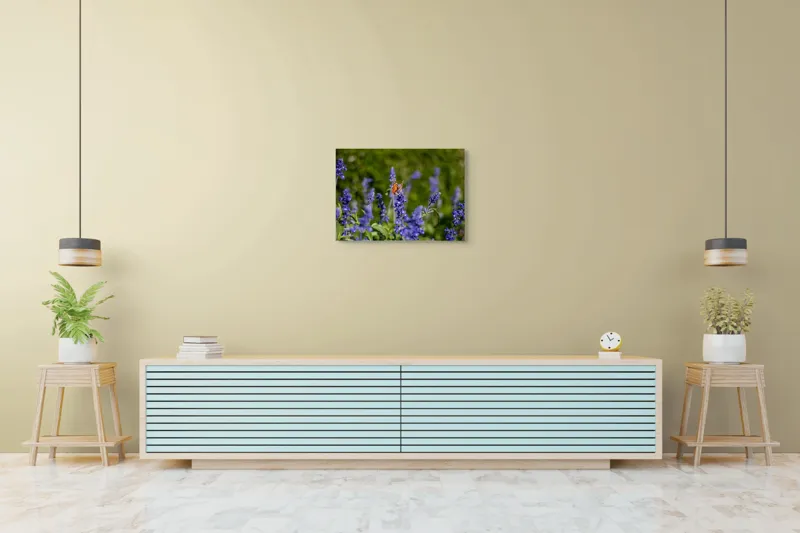 Tablou Canvas, "Fluture pe flori de lavandă", Fluturi, Lavandă, Verdeață, Primăvară, Natură., 70 x 50 cm – poza 7