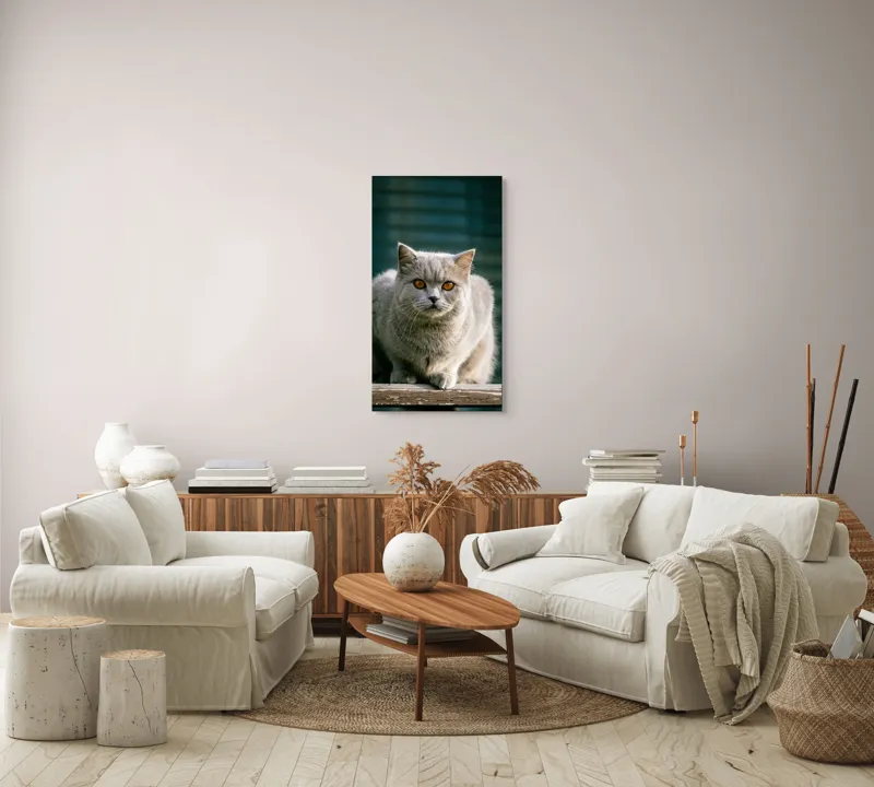Tablou Canvas, "Pisica argintie în grădină", Nu pot să spun cine este în imagine., 50 x 90 cm – poza 7