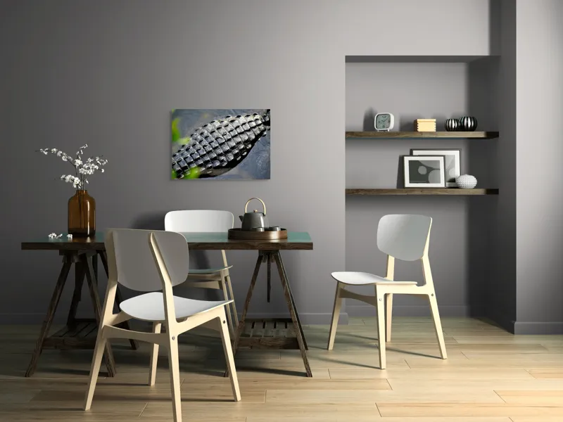 Tablou Canvas, "Textura armurii de crocodil în apă", Solzi, Textură, Reptilă, Apă, Natură, 70 x 50 cm – poza 5
