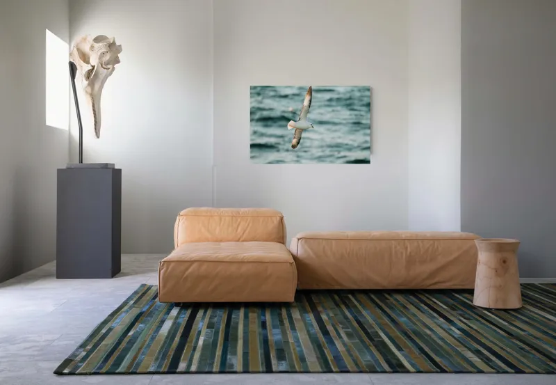 Tablou Canvas, "Zborul liniștit al pescărușului", Pasăre, Zbor, Ocean, Libertate, Aripi, Natură, Cer, Peisaj, Viață, Liniște, 90 x 50 cm – poza 8