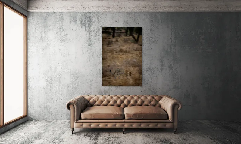 Tablou Canvas, "Leopard în goana prin savană", Leopard, Viteză, Pădure, Precizie, Camuflaj, Agilitate, Eleganță, Sălbăticie, 100 x 150 cm – poza 6