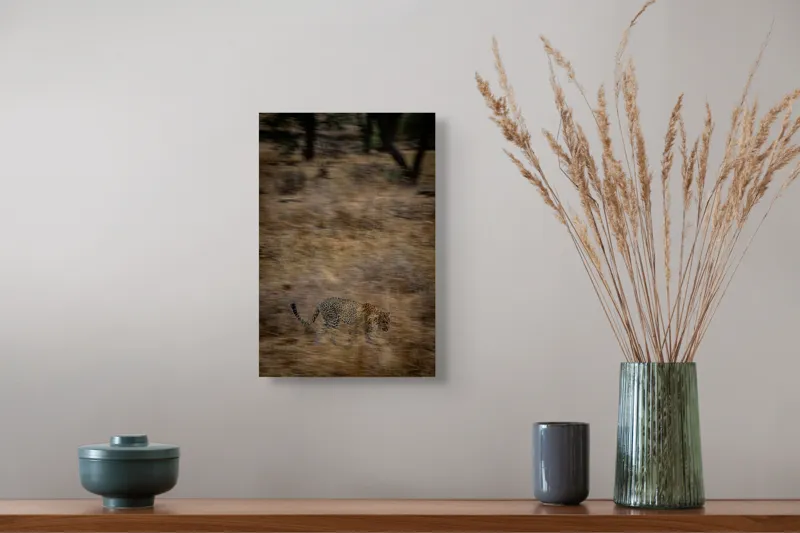 Tablou Canvas, "Leopard în goana prin savană", Leopard, Viteză, Pădure, Precizie, Camuflaj, Agilitate, Eleganță, Sălbăticie, 26 x 39 cm – poza 5