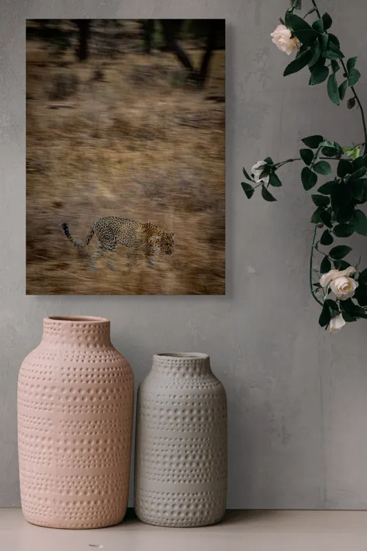 Tablou Canvas, "Leopard în goana prin savană", Leopard, Viteză, Pădure, Precizie, Camuflaj, Agilitate, Eleganță, Sălbăticie, 39 x 54 cm – poza 6