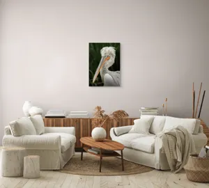 Tablou Canvas, Pene, Lung, Elegant, Gri, Ochi, Cioc, Portocaliu, Verde, Fundal, Textură, 50 x 70 cm – poza 4