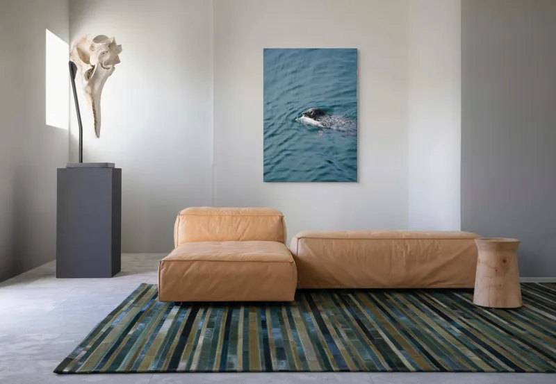 Tablou Canvas, "Foca fericită cu prada ei", Sigiliu, Apă, Peşte, Înot, Natură, Albastru, Adâncime, 70 x 100 cm – poza 7