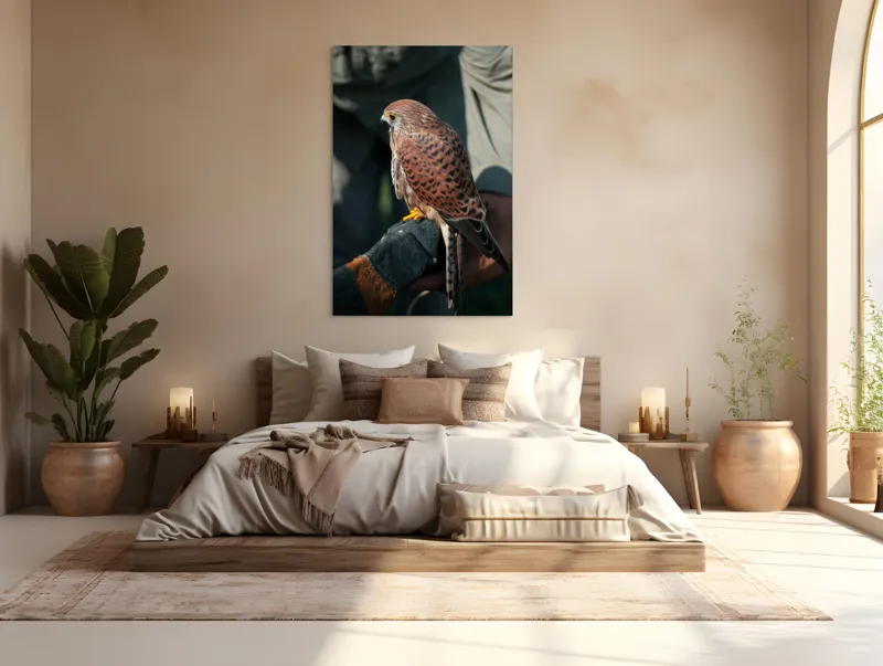 Tablou Canvas, "Șoimul gata de zbor majestuos", Nu pot identifica persoane sau personaje din fotografii., 100 x 150 cm – poza 3