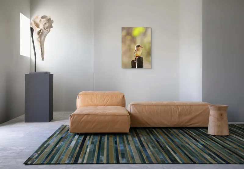 Tablou Canvas, "Pasărea în așteptarea zborului liniștit", Pasăre, Ramură, Cioc, Penaj, Lumină, Natură, Bokeh, Observare, Tranquilitate, 50 x 70 cm – poza 7