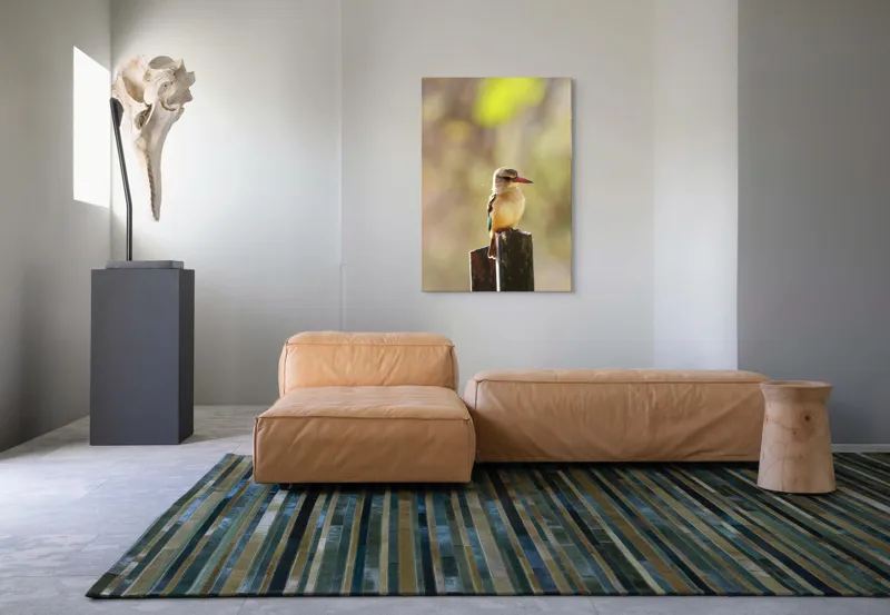 Tablou Canvas, "Pasărea în așteptarea zborului liniștit", Pasăre, Ramură, Cioc, Penaj, Lumină, Natură, Bokeh, Observare, Tranquilitate, 70 x 100 cm – poza 7