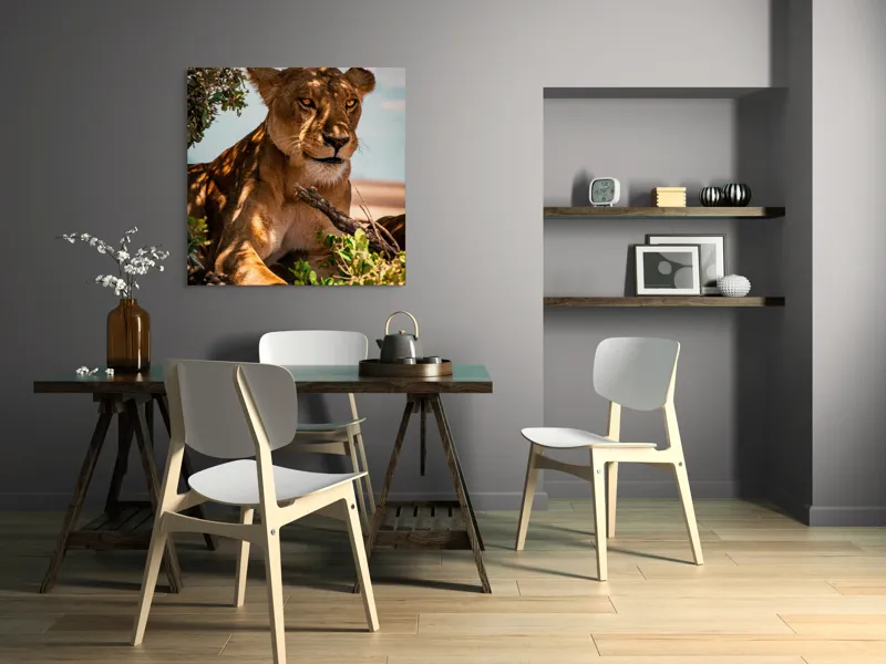Tablou Canvas, "Leoaica sub umbra unui copac", Nu pot spune cine este în această imagine., 100 x 100 cm – poza 6