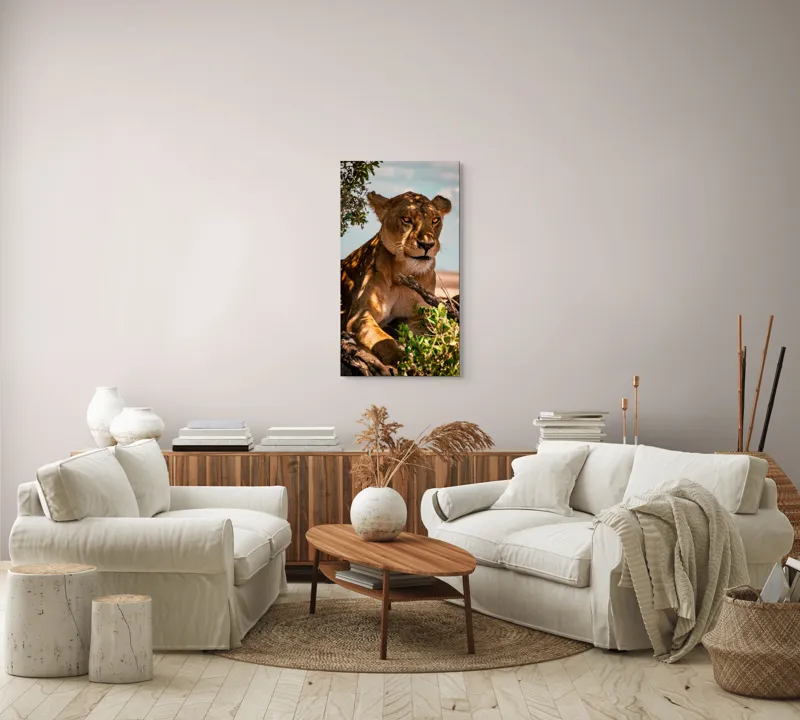 Tablou Canvas, "Leoaica sub umbra unui copac", Nu pot spune cine este în această imagine., 50 x 90 cm – poza 7