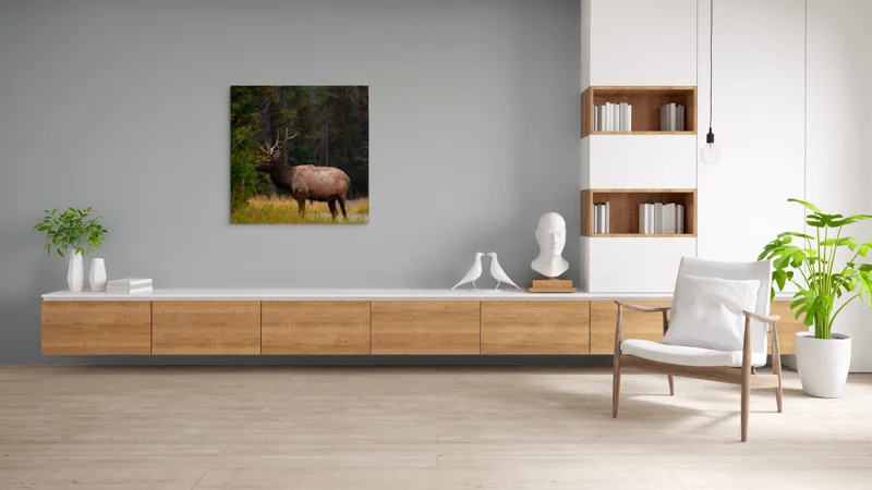 Tablou Canvas, "Cerbul singuratic în pădurea tăcută", 100 x 100 cm – poza 8