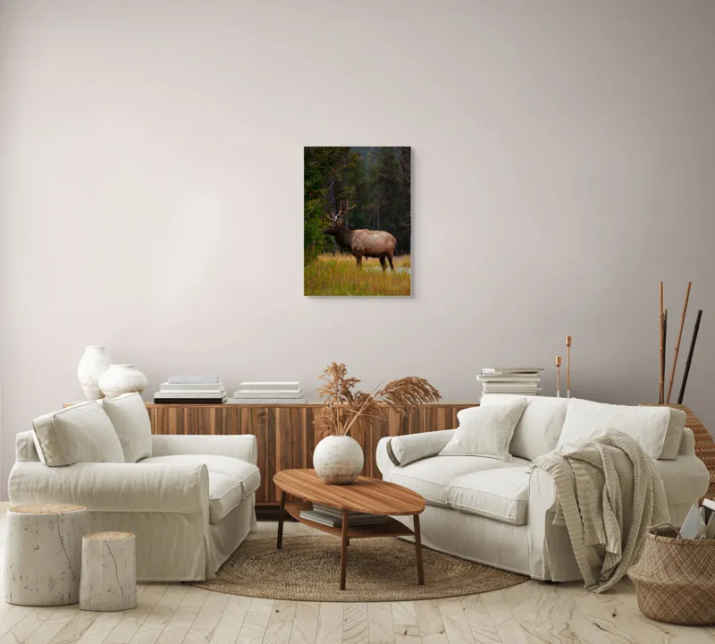 Tablou Canvas, "Cerbul singuratic în pădurea tăcută", 50 x 70 cm – poza 4