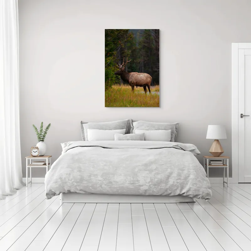 Tablou Canvas, "Cerbul singuratic în pădurea tăcută", 70 x 100 cm – poza 3