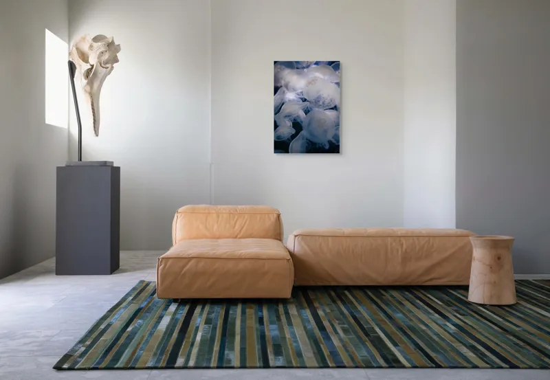 Tablou Canvas, "Dansul meduzelor sub clar de lună", Translucid, Eteric, Misterios, Marin, Grațios, 50 x 70 cm – poza 7