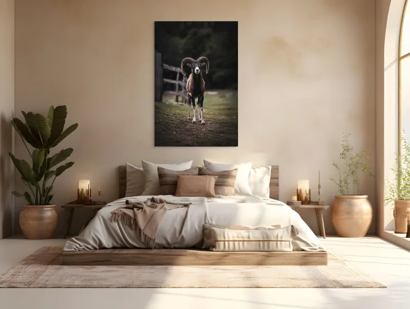 Tablou Canvas, "Berbecul în pădurea solitară misterioasă", I don't know who this is., 100 x 150 cm – poza 3