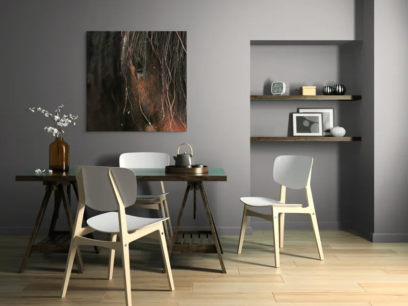Tablou Canvas, "Privirea enigmatică a calului păduratic", Cal, Ochi, Frumusețe, Mister, Natură, 100 x 100 cm – poza 6