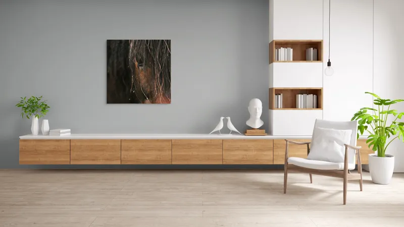 Tablou Canvas, "Privirea enigmatică a calului păduratic", Cal, Ochi, Frumusețe, Mister, Natură, 100 x 100 cm – poza 8
