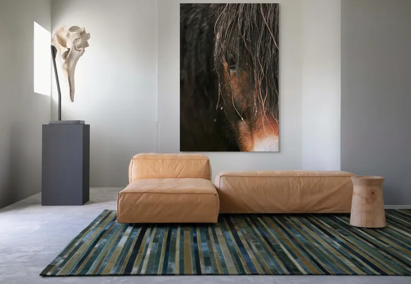 Tablou Canvas, "Privirea enigmatică a calului păduratic", Cal, Ochi, Frumusețe, Mister, Natură, 100 x 150 cm – poza 7