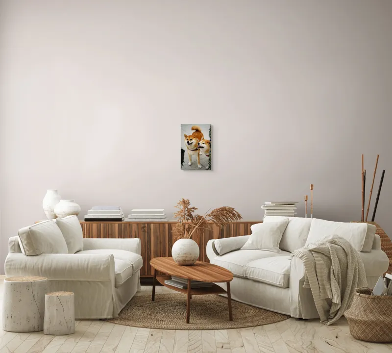 Tablou Canvas, "Doi câini jucăuși în parc", 26 x 39 cm – poza 7