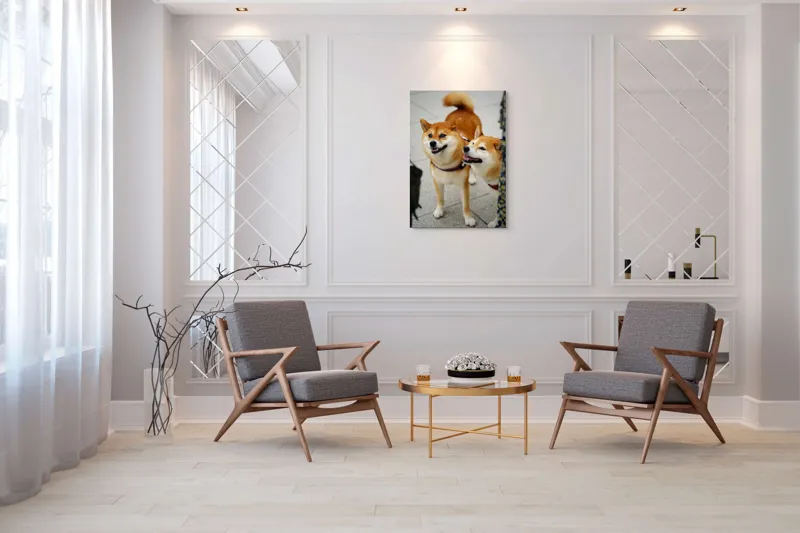 Tablou Canvas, "Doi câini jucăuși în parc", 70 x 100 cm – poza 8