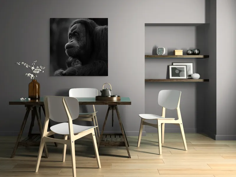 Tablou Canvas, "Iubire maternă în sălbăticie", Mamă, Pui, Îmbrățișare, Protecție, Dragoste, Blândețe, Natură, Grijă, Relație, Afectivitate, 100 x 100 cm – poza 6