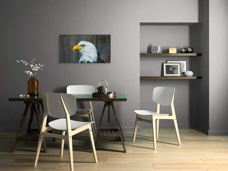 Tablou Canvas, "Vulturul mândru în zbor imaginar", Majestuos, Regal, Impunător, Vultur, Privire, Fier, Deosebit, 90 x 50 cm – poza 3