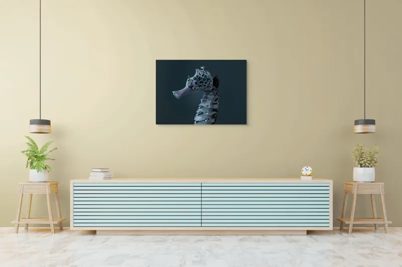Tablou Canvas, "Căluț de mare multicolor enigmatic", Nu știu cine este în imagine., 100 x 70 cm – poza 4