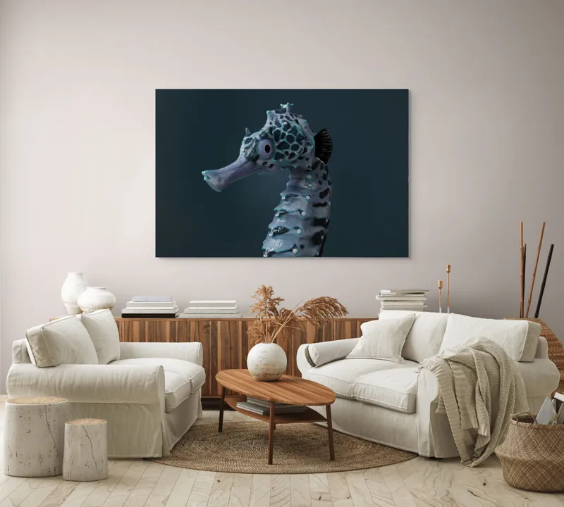 Tablou Canvas, "Căluț de mare multicolor enigmatic", Nu știu cine este în imagine., 150 x 100 cm – poza 3
