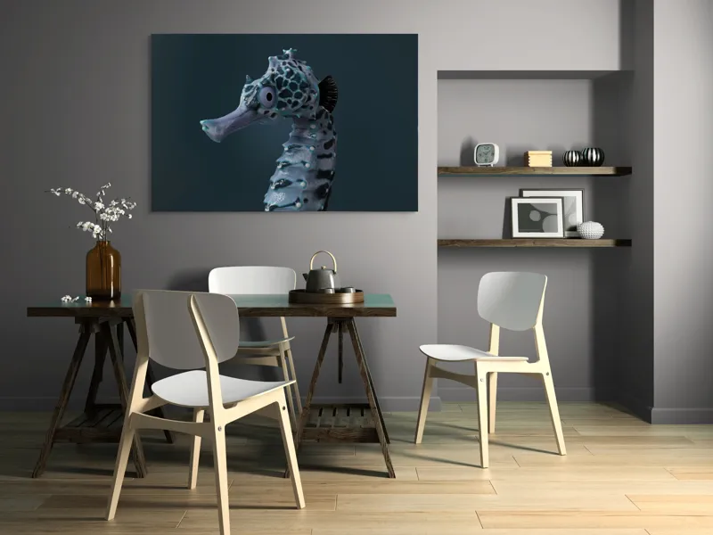 Tablou Canvas, "Căluț de mare multicolor enigmatic", Nu știu cine este în imagine., 150 x 100 cm – poza 5