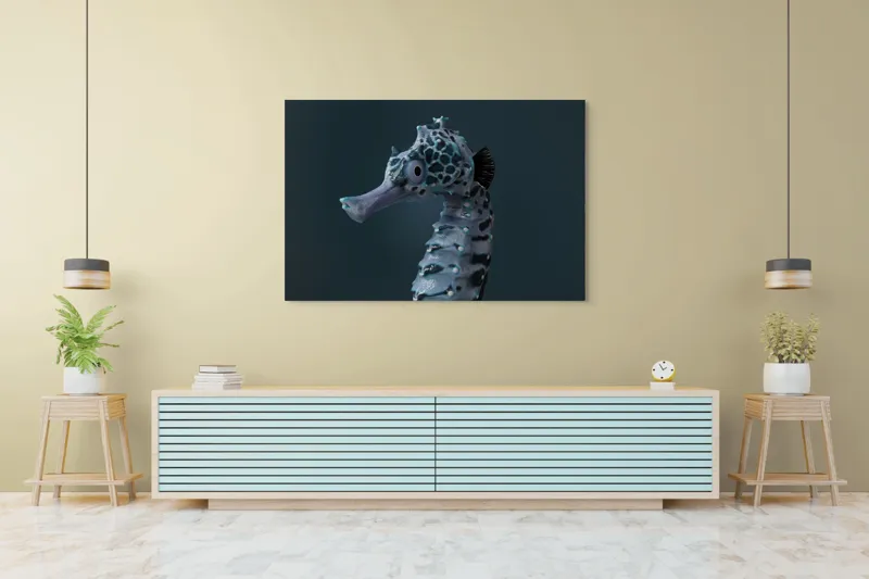 Tablou Canvas, "Căluț de mare multicolor enigmatic", Nu știu cine este în imagine., 150 x 100 cm – poza 6