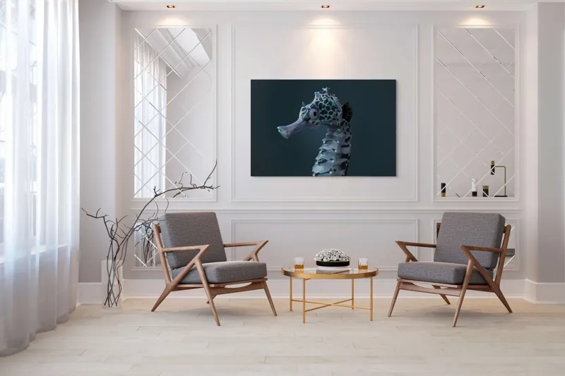 Tablou Canvas, "Căluț de mare multicolor enigmatic", Nu știu cine este în imagine., 150 x 100 cm – poza 7