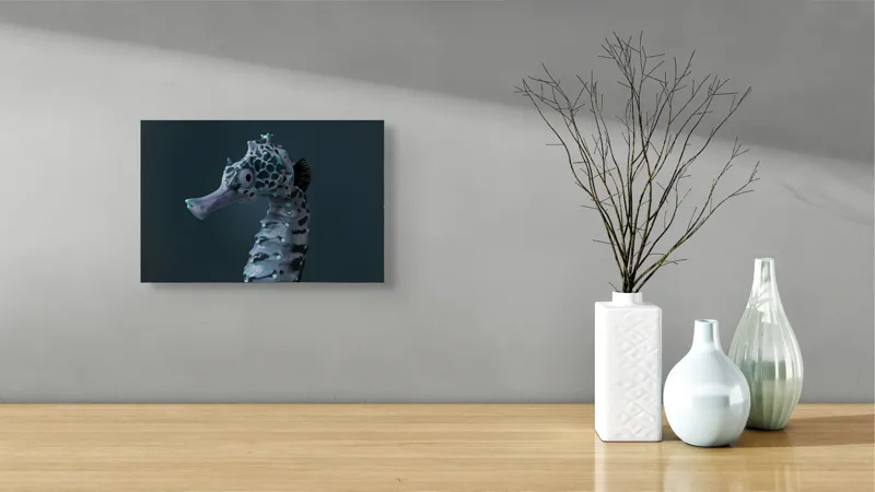Tablou Canvas, "Căluț de mare multicolor enigmatic", Nu știu cine este în imagine., 39 x 26 cm – poza 8
