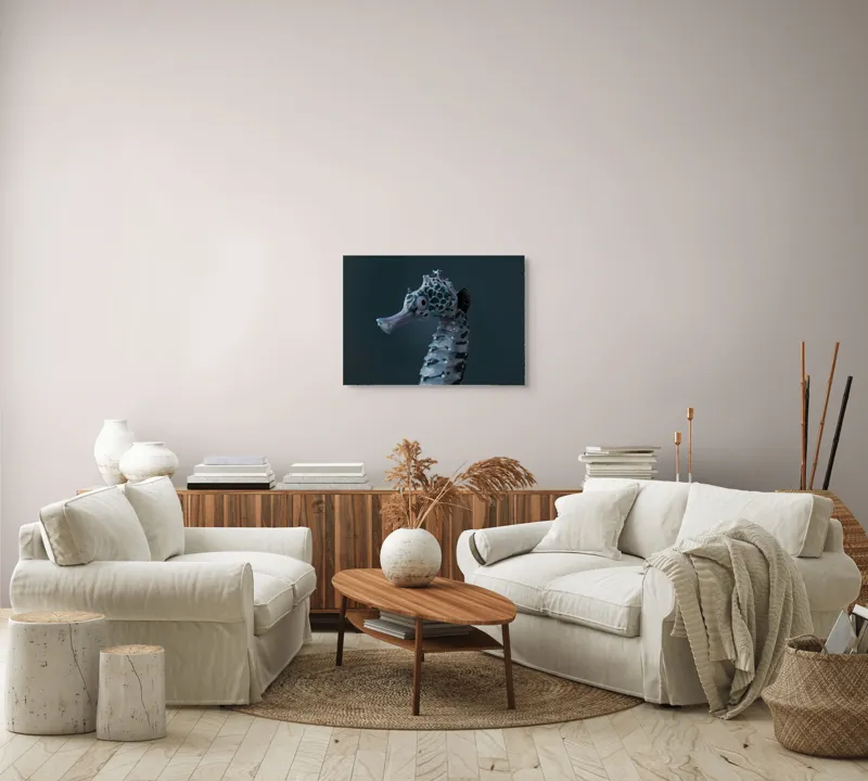 Tablou Canvas, "Căluț de mare multicolor enigmatic", Nu știu cine este în imagine., 70 x 50 cm – poza 6