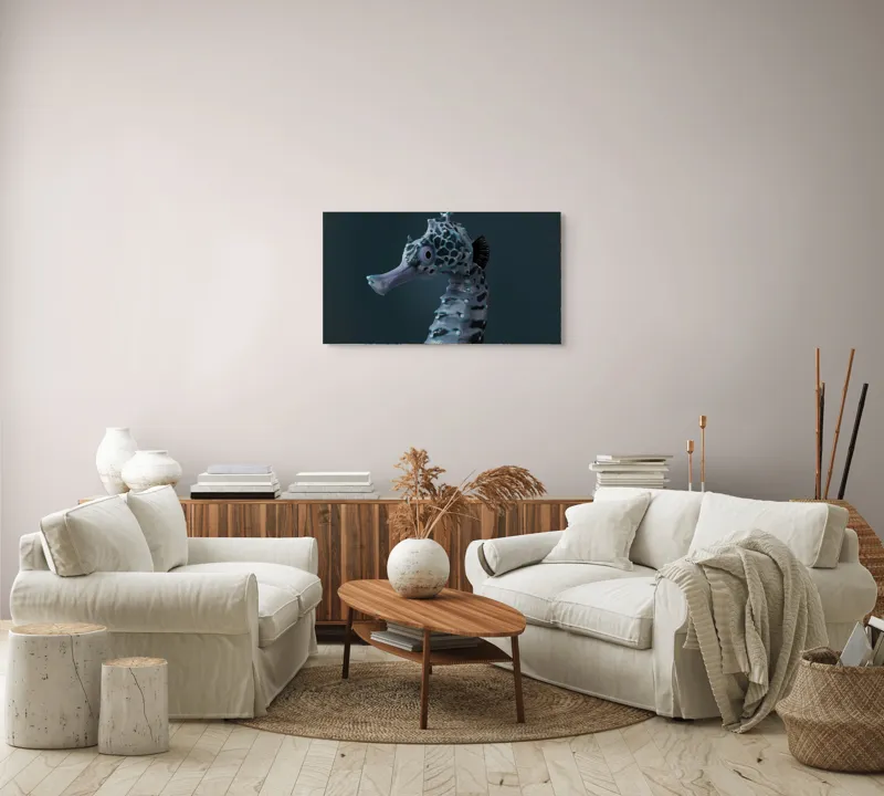 Tablou Canvas, "Căluț de mare multicolor enigmatic", Nu știu cine este în imagine., 90 x 50 cm – poza 4