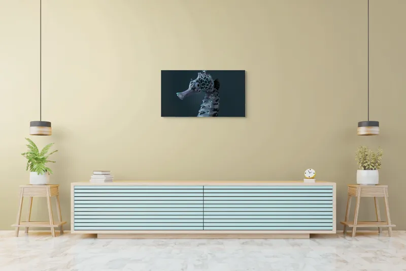 Tablou Canvas, "Căluț de mare multicolor enigmatic", Nu știu cine este în imagine., 90 x 50 cm – poza 5