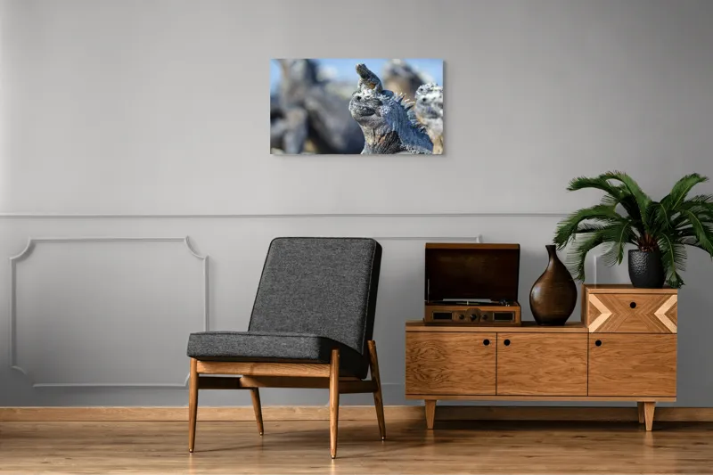 Tablou Canvas, "Împărăția iguanelor sub soare tropical", Nu pot să identific sau să descriu imaginea., 90 x 50 cm – poza 6