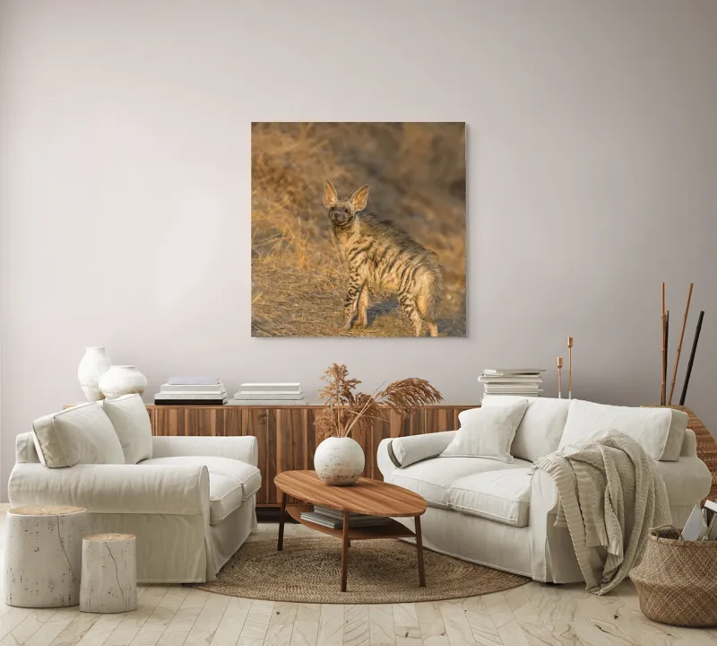 Tablou Canvas, "Hiena în lumina asfințitului african", I don't know who this is., 100 x 100 cm – poza 3
